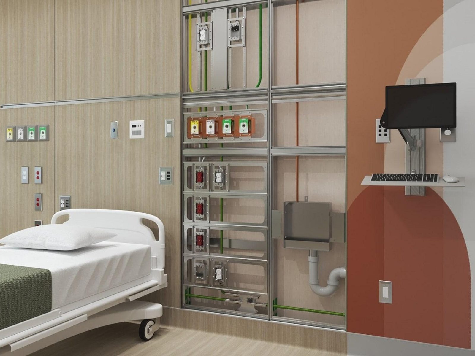 DIRTT Healthcare headwall Render 2